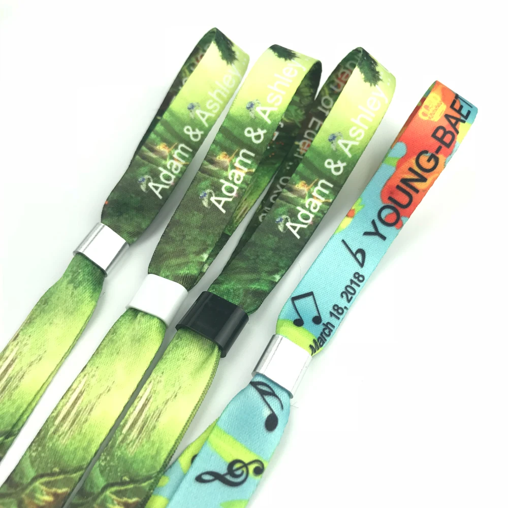 Пользовательские популярных печатных силиконовые рекламные ткань браслеты/полиэстер тканые браслеты