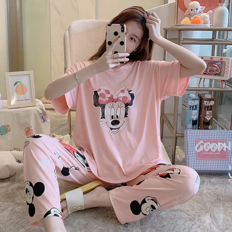 women sleepwear cartoon pijamas printed pyjamas