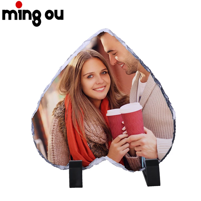 Heart Shape Diy Picture Frame Sublimation Blank Rock Slate Photo Frame