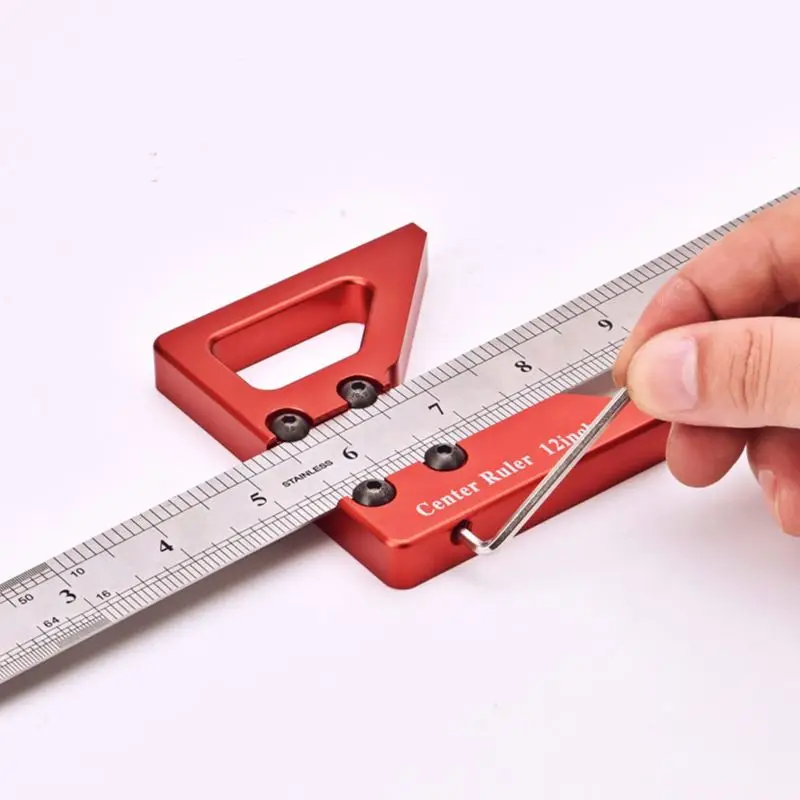W-95 Steel Positioning Block Scriber Line Marking Gauge 45/90 Degree Angle Scribe Center Line Ruler Aluminum Alloy Layout Tool