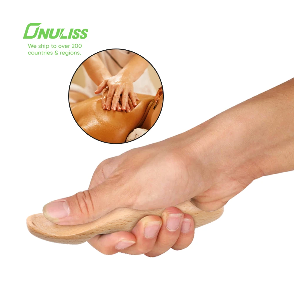 手动木质筋膜按摩滚轮释放脂肪团按摩器木质滚轮棒淋巴引流工具