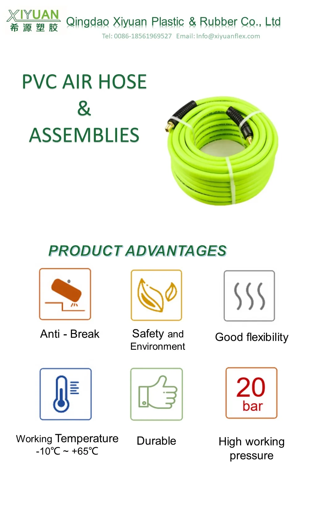 High Pressure Pvc Reinforced Hose Pipe For Air Lines For Irrigation