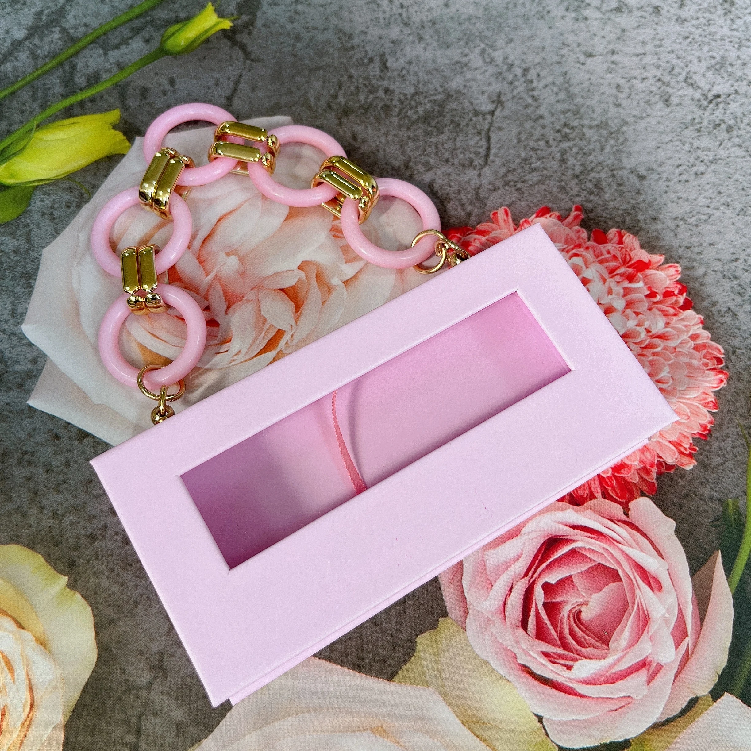 Empty Lash Box Full Strip Eyelash Box Private Label Lashes Case Diamond