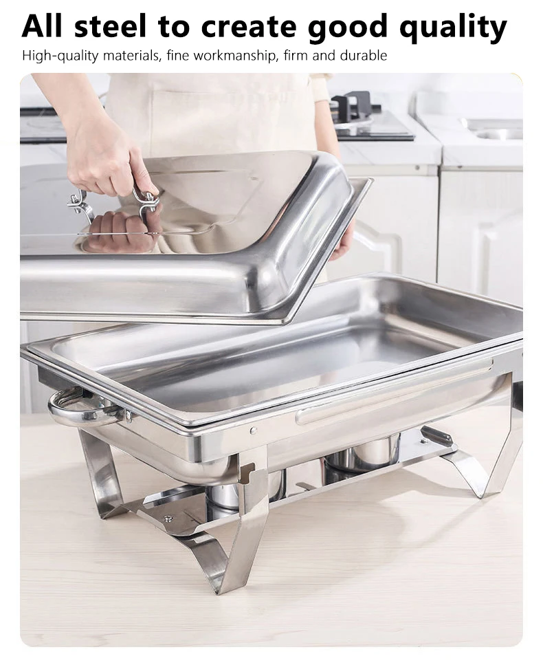 Wholesale Indian Chaffing Dish Rectangle Buffet Food Warmer Stainless Steel Chafing Dishes For