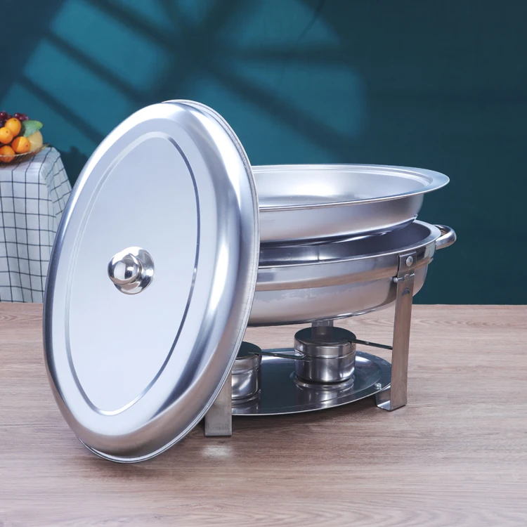 Hotel Restaurant Oval Luxury Silver Large Capacity Stainless Steel Warmer Buffet Stove_2
