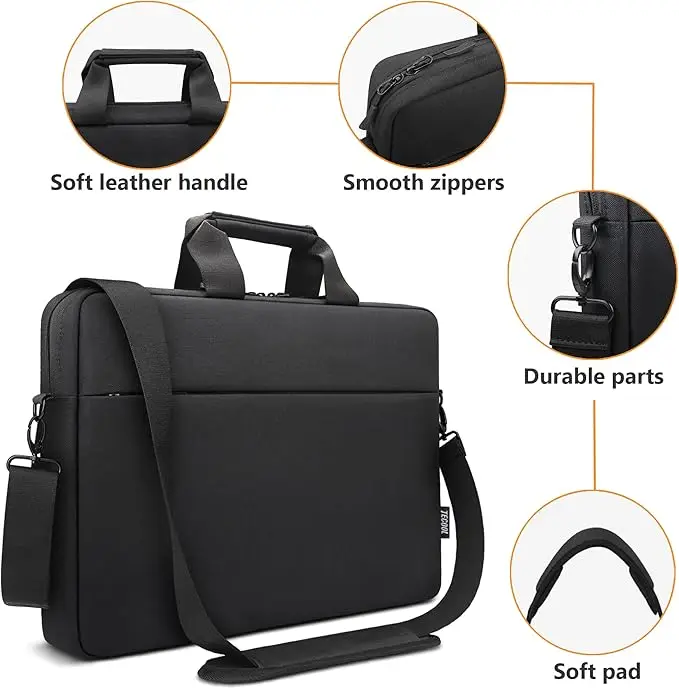 product laptop bag case messenger bag computer sleeve with shoulder strap waterproof briefcase laptop men women business work travel-30