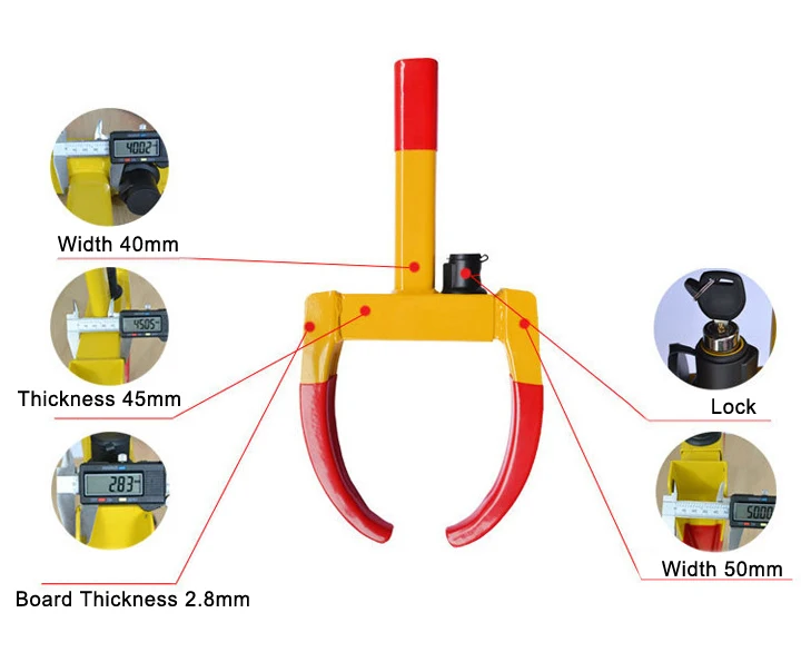 Rust-proof Horn type Car parking Wheel Lock