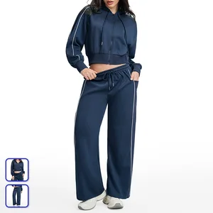 Wholesale Sweatsuit Hoodie and Jogging Set Outfit Women Jogger Set 2 Pieces Tracksuit Sets