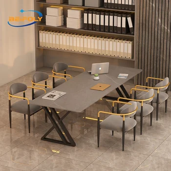 High End Office Meeting Small Rectangular Luxury Classic Wooden Boardroom Room Conference Table And Chairs
