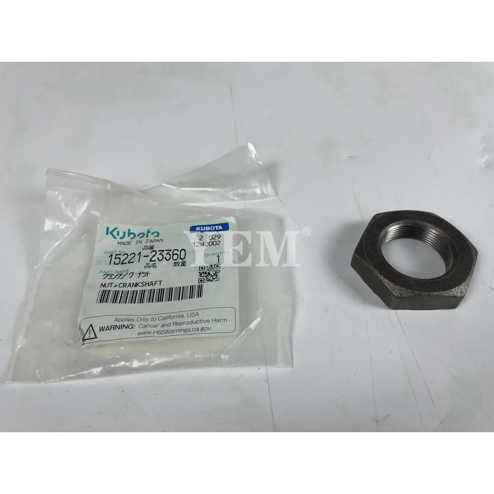V2403 Nut Crankshaft 15221-23360 for Kubota Excavator Engine Parts