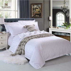 Wholesale Yarn Dyed Stripe Home Bed Sheets 100% Cotton 5 Star Hotel Bedding Linen Sets Bed Sheet Bedding Set Hotel Bedding Set