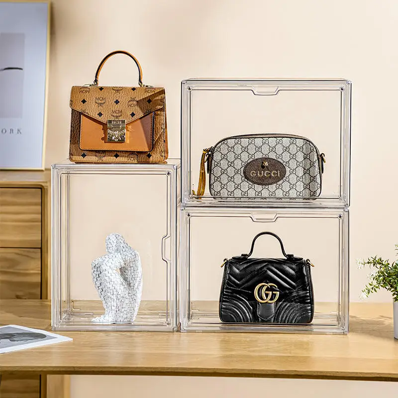 Customized Clear Polished Acrylic Luxury Handbag Storage Acrylic Bag