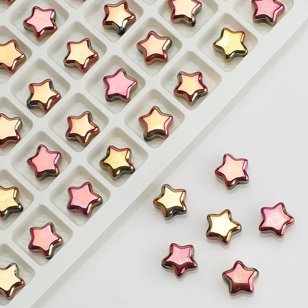 Ab Color New Design 8mm Star Glass Beads with Hole AB Colors Glass Crystal Beads ...
