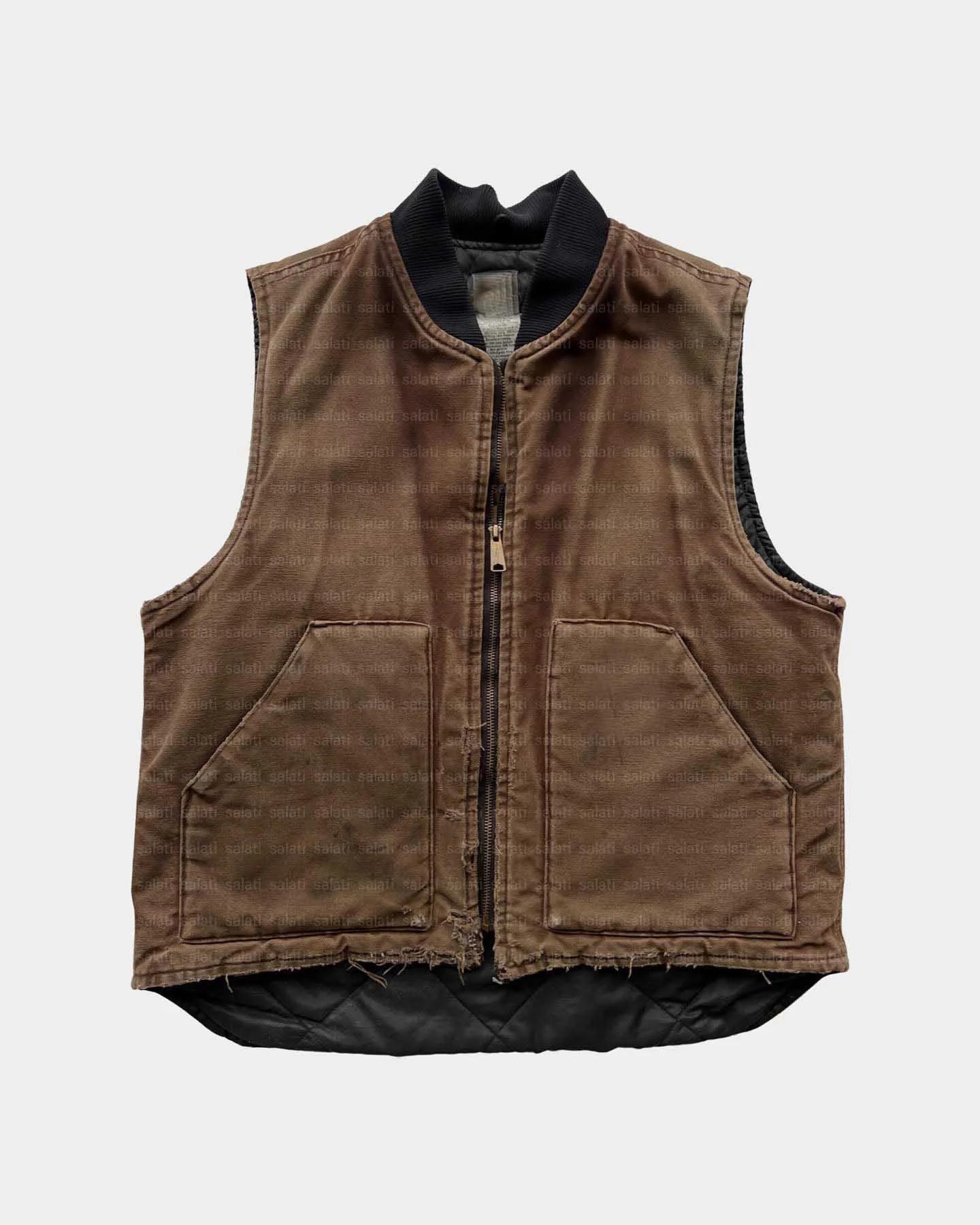For Clothing Manufacturer Custom Knitted Duck Canvas Zipper Vintage Oversized Sleeveless Winter Worker Work Vest 100% Cotton gallery 9