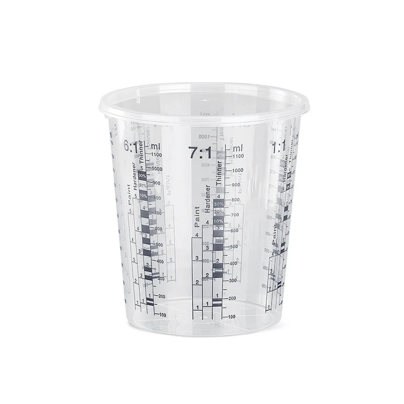 Factory Direct 385cc 680cc 1370cc 2250cc Graduated Paint Mixing Cups Have Calibrated Mixing Ratios on Side of Cup
