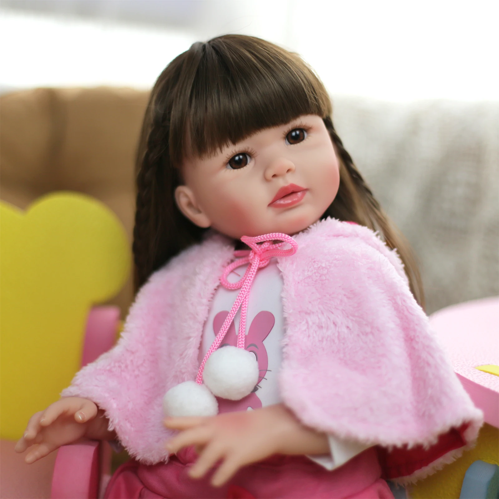 リボーンドール 新入荷 48CM ロングヘア 女の子の人形 ギフト ベビー