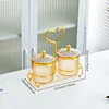 Amber-colored 2-can diamond-capped heart-shaped holder