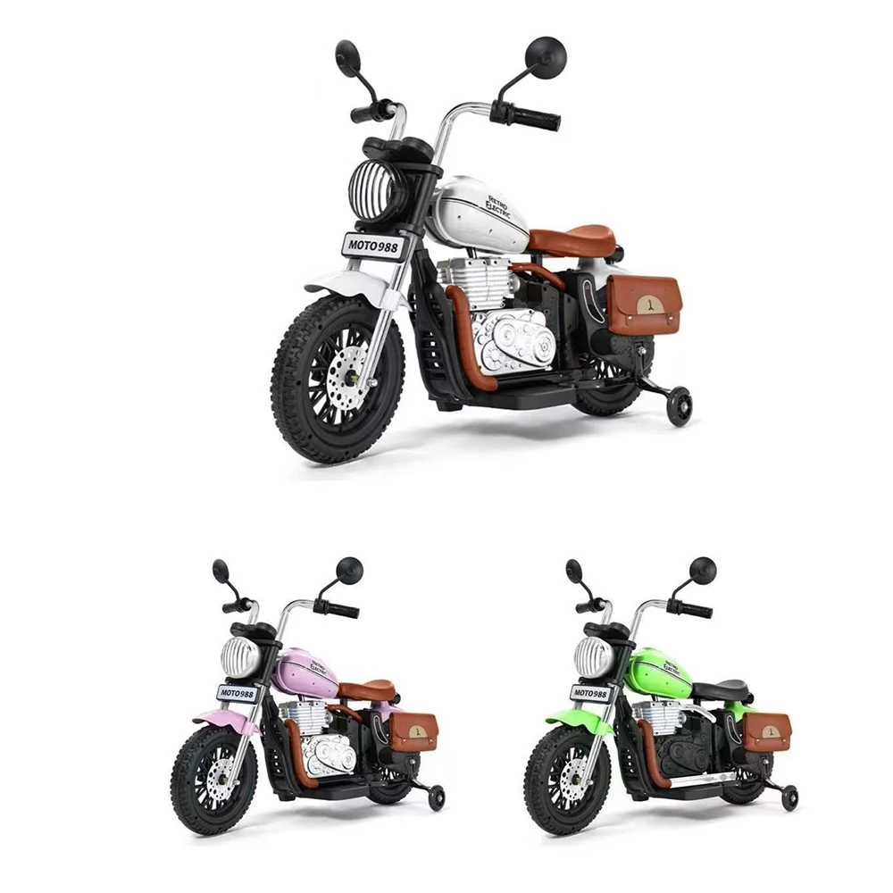 Best Selling Oversized Children Electric Motorcycle Rideable Kid Double Seater Swing Retro Style Rechargeable Kid's Car