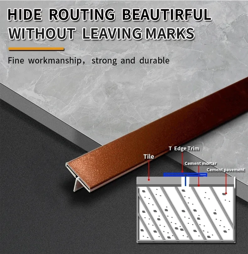 Factory Customized T Shape Tile Trim Stainless Steel T Profile Tile Edge Strips supplier