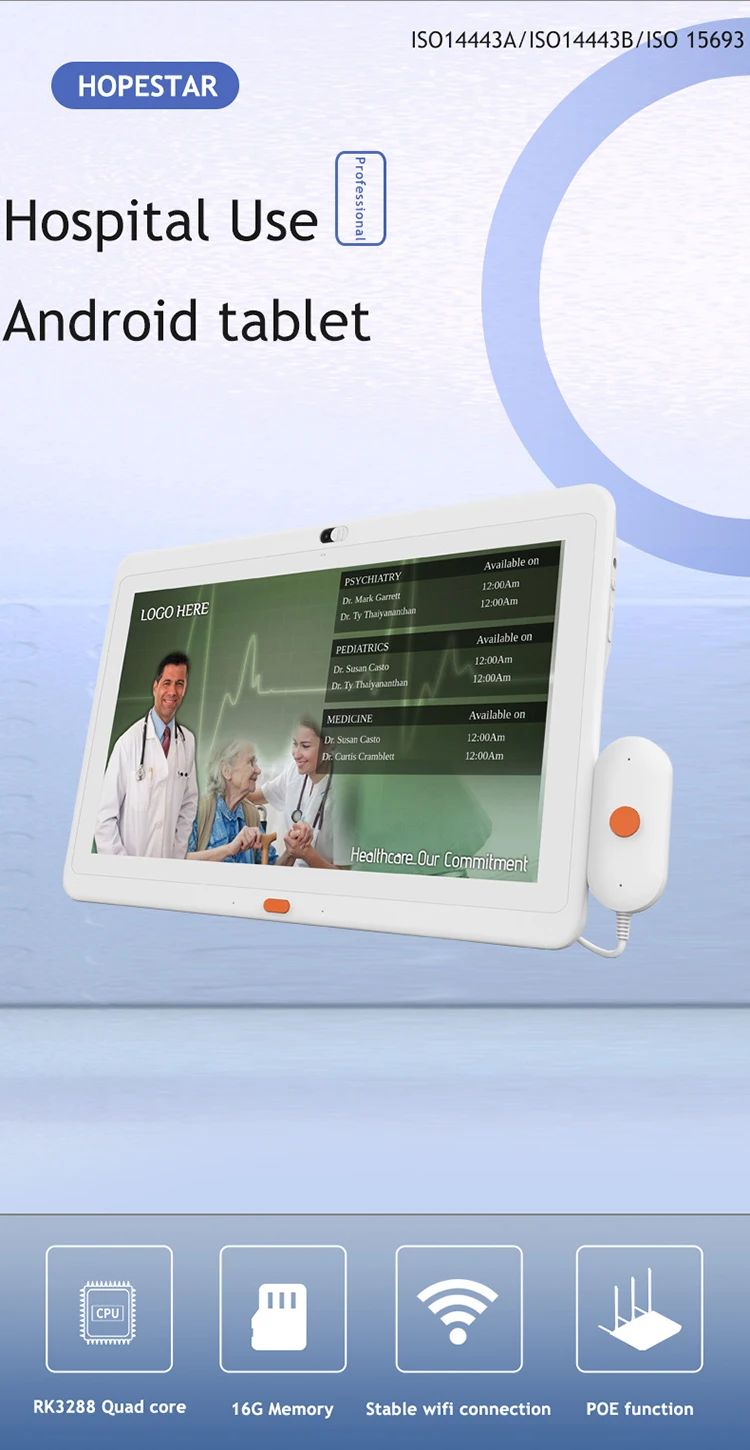 Hospital Tablets Wall Mounted 10 Inch Healthcare Bed 9.0 Wall Mount