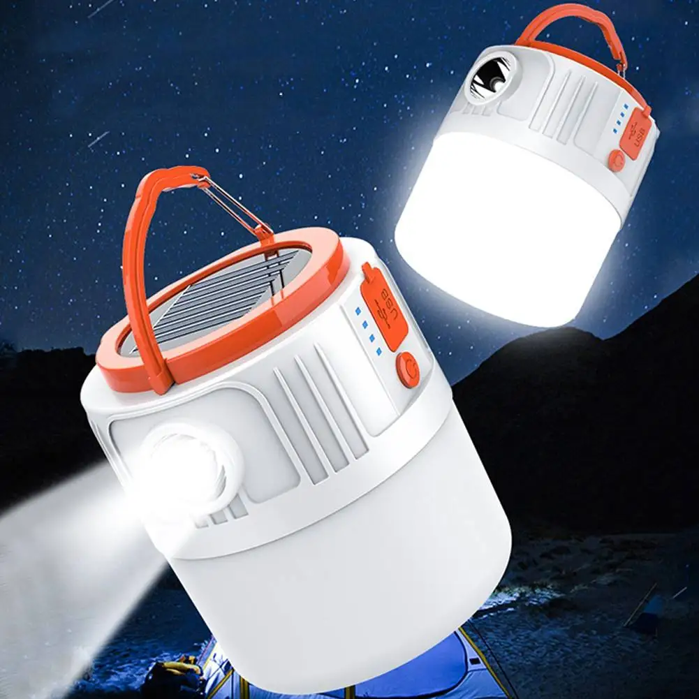 USB Rechargeable Portable Emergency Lantern Tent Work Light Bulb for Camping BBQ Hiking ABS Material Lamp Body