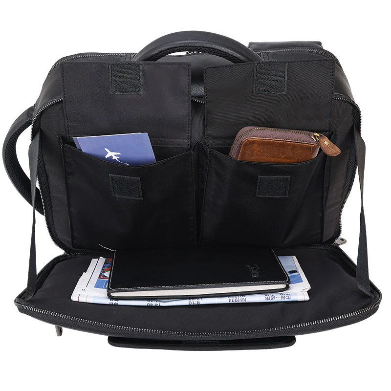 Big Capacity Logo Simple Style Genuine Waterproof Leather Bag for Men Chest Bag Full Grain Crazy Horse Leather Briefcase