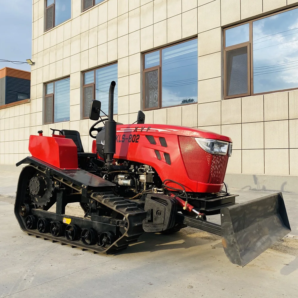 Small Crawler Tractor With Cultivator and Bulldozer for Paddy Field