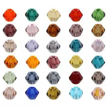 Multi color 4mm Glass Crystal Beads Faceted Austria Bicone Bead For Jewelry Making Decorations