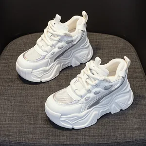 High Quality Thick Soled Women's Shoes with a Height Increase of 8CM, Spring and Summer Mesh Casual and Fashionable Sports Shoes