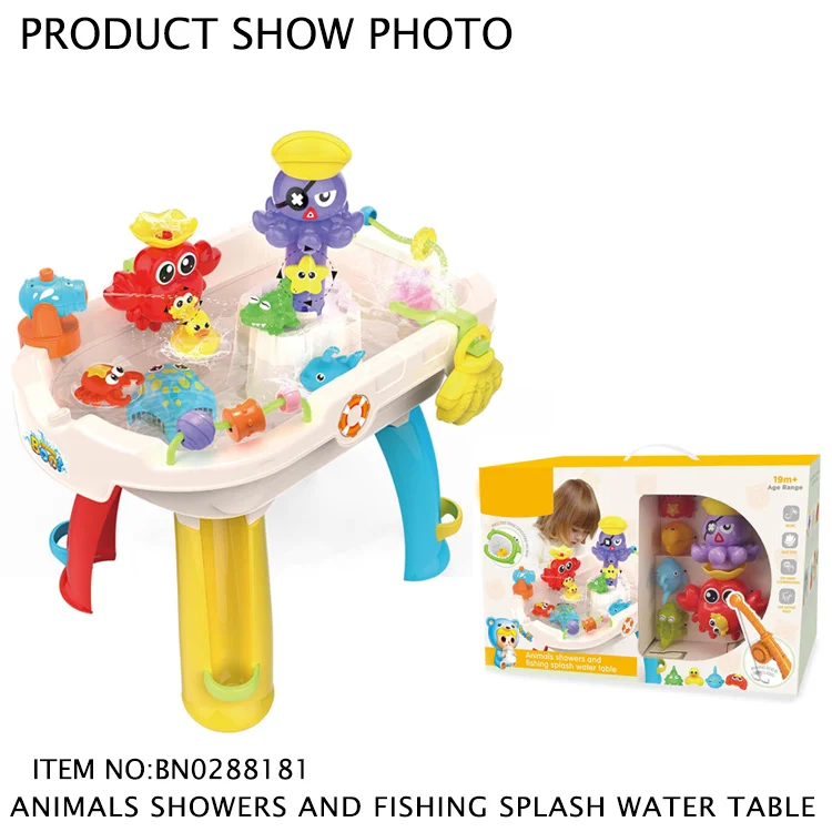 Забавные Животные душ Рыбалка брызги водяной стол для детей ванная комната водная игра Детские Игрушки для ванны