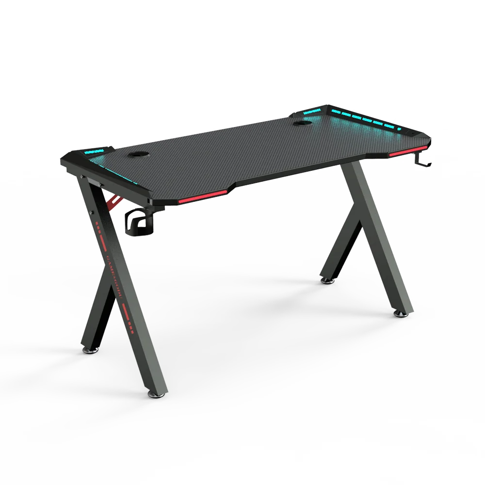 BEISIJIE Computer Desk PC Gamer Table LED Light