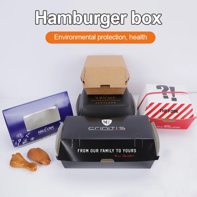 Custom Food Packaging Disposable Kraft Paper Foodgrade Packing Burger ...