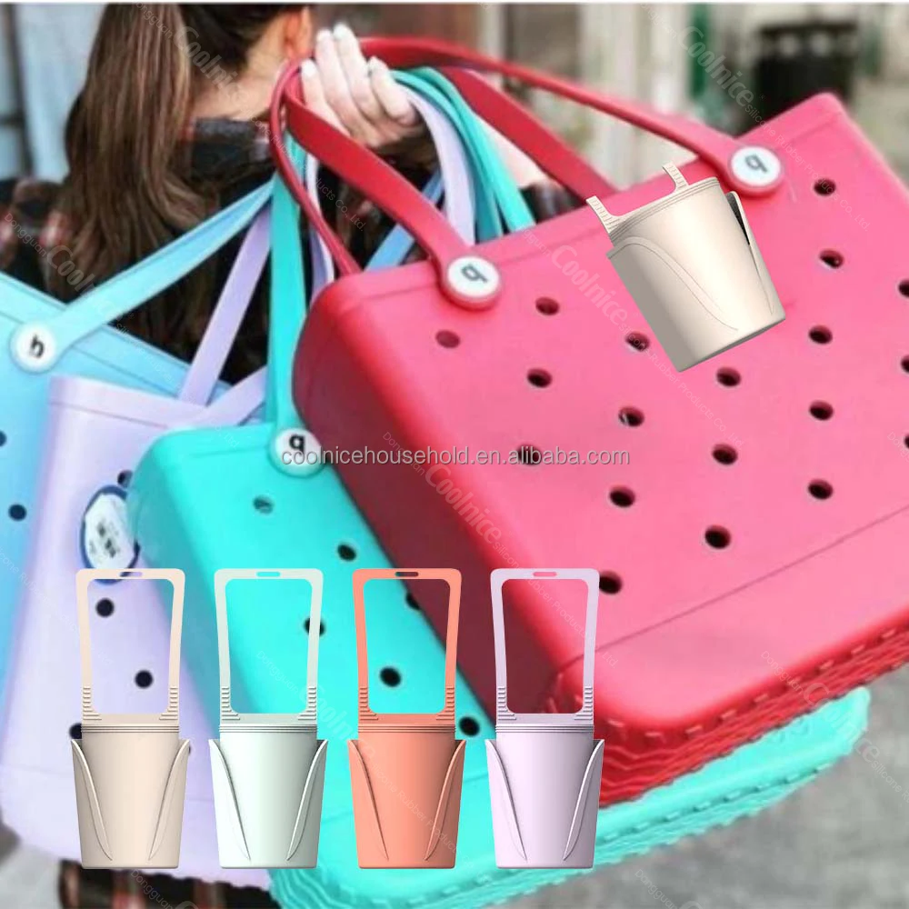 Multifunction Water Bottle Holder Charm Accessory Compatible With Beach Tote Bag Silicone Cup