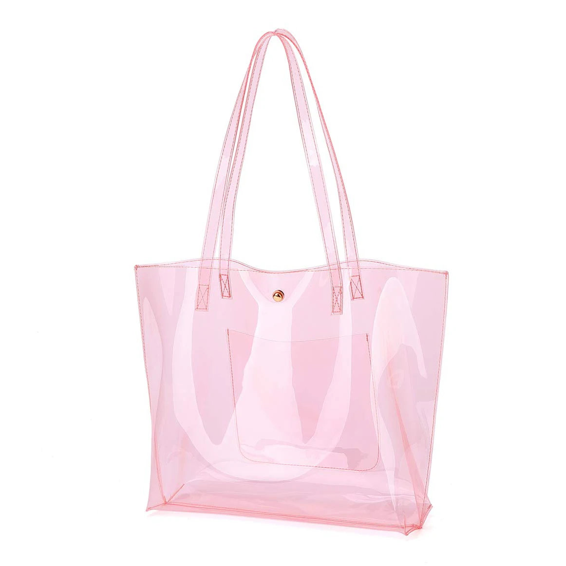 New Transparent Jelly Bag Ladies Large-capacity One-shoulder Tote Bag  Wallet