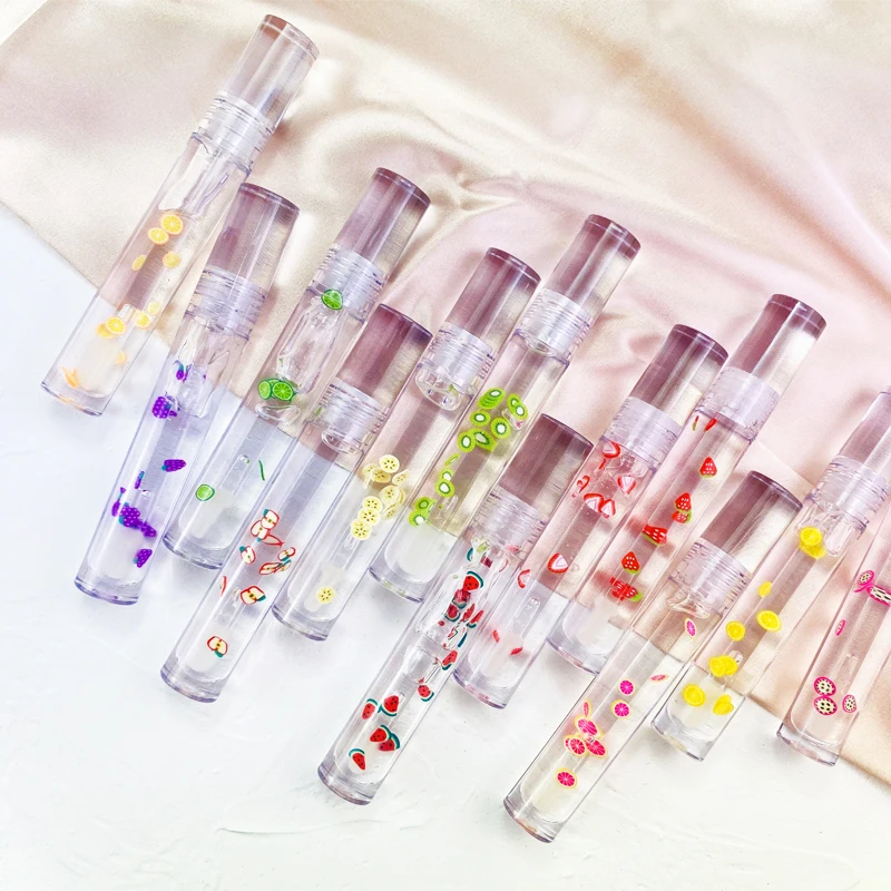 High Quality Custom No Labels Vegan Clear Gel Plumping Lip Gloss Private Label Kids Base Fruit Flavor Lipgloss Makeup Wholesale