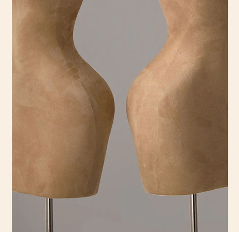 Wholesale Velvet Curvy Female Mannequin Big Hip Dress Form Women Upper