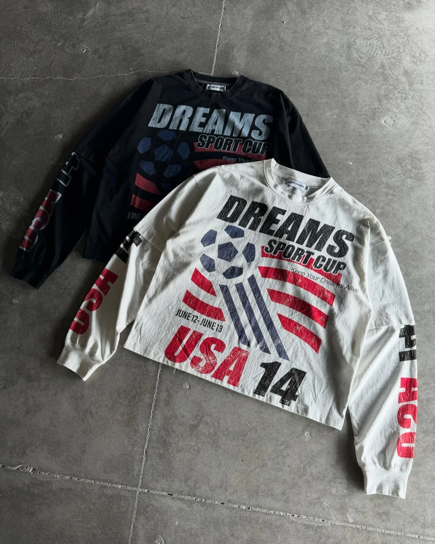 Salati Custom Streetwear DTG Printed Logo Round Neck Thermal Shirts Washed Cropped Boxy Double Layer Long Sleeve Men's T-shirts gallery 3