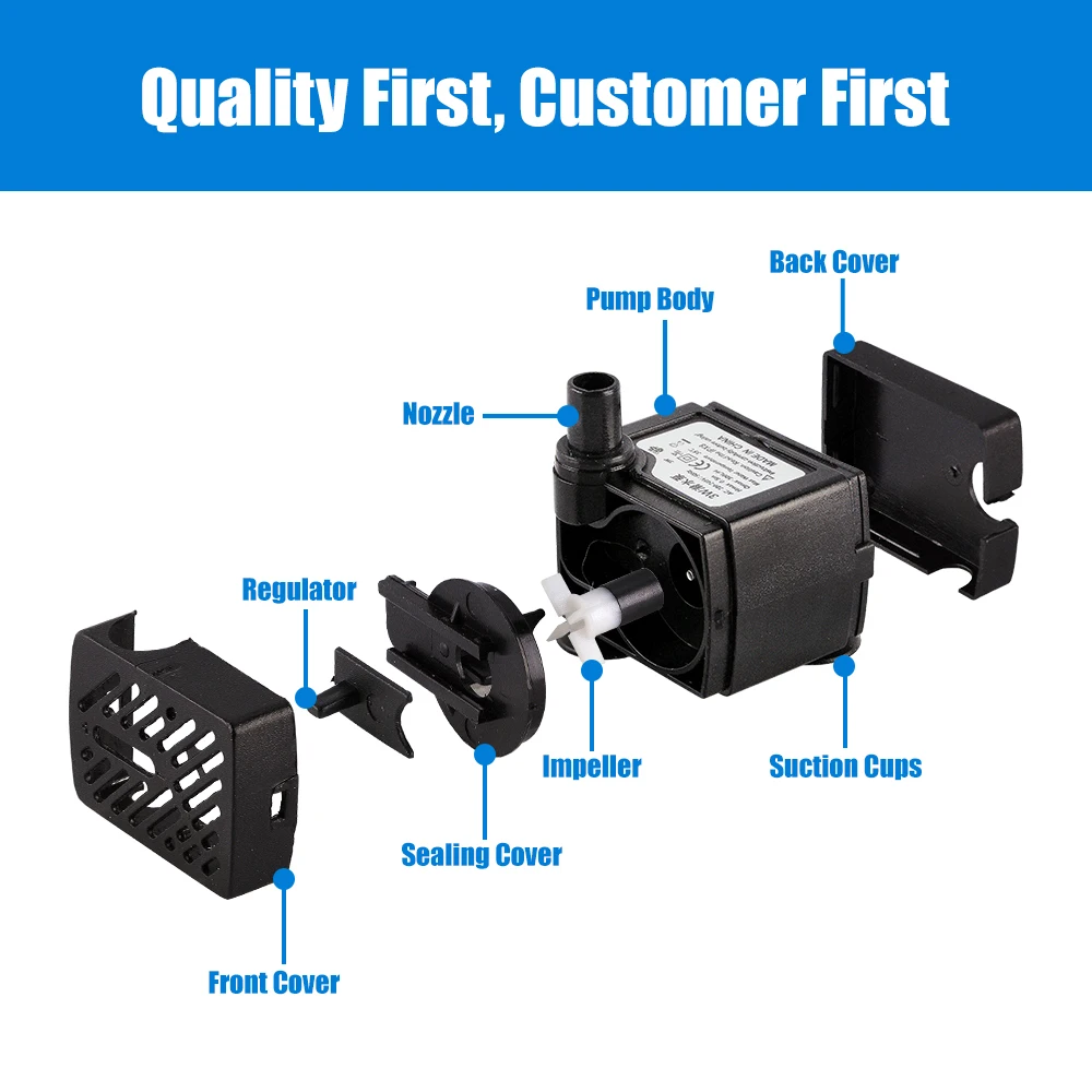 Mini Aquarium Water Pump For Pet Usb 2w 3w Pet Drinking Water Fountain