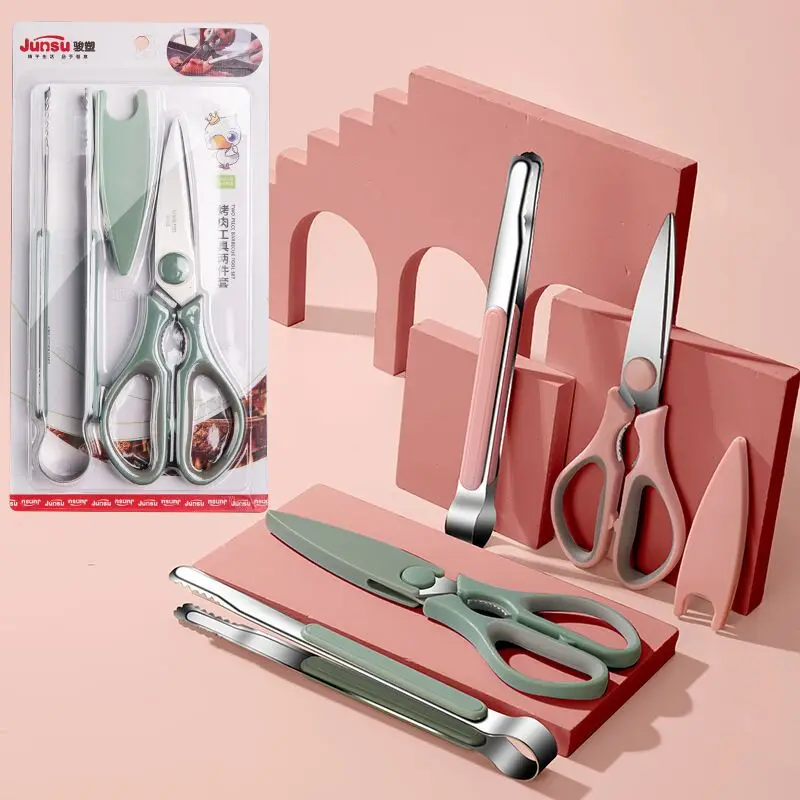 Wholesale F1-236 Ergonomic Korean Barbecue Tool Set Stainless Steel Meat  Cutting Scissors Cooking Clip Korean BBQ Tongs Set For Easy Use From  m.