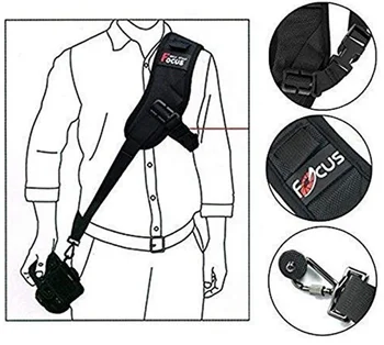 KALIOU K018 Camera Belt High Quality Focus F1 Rapid Single Shoulder Sling Belt Neck Strap Adjustable for Camera SLR DSLR Black