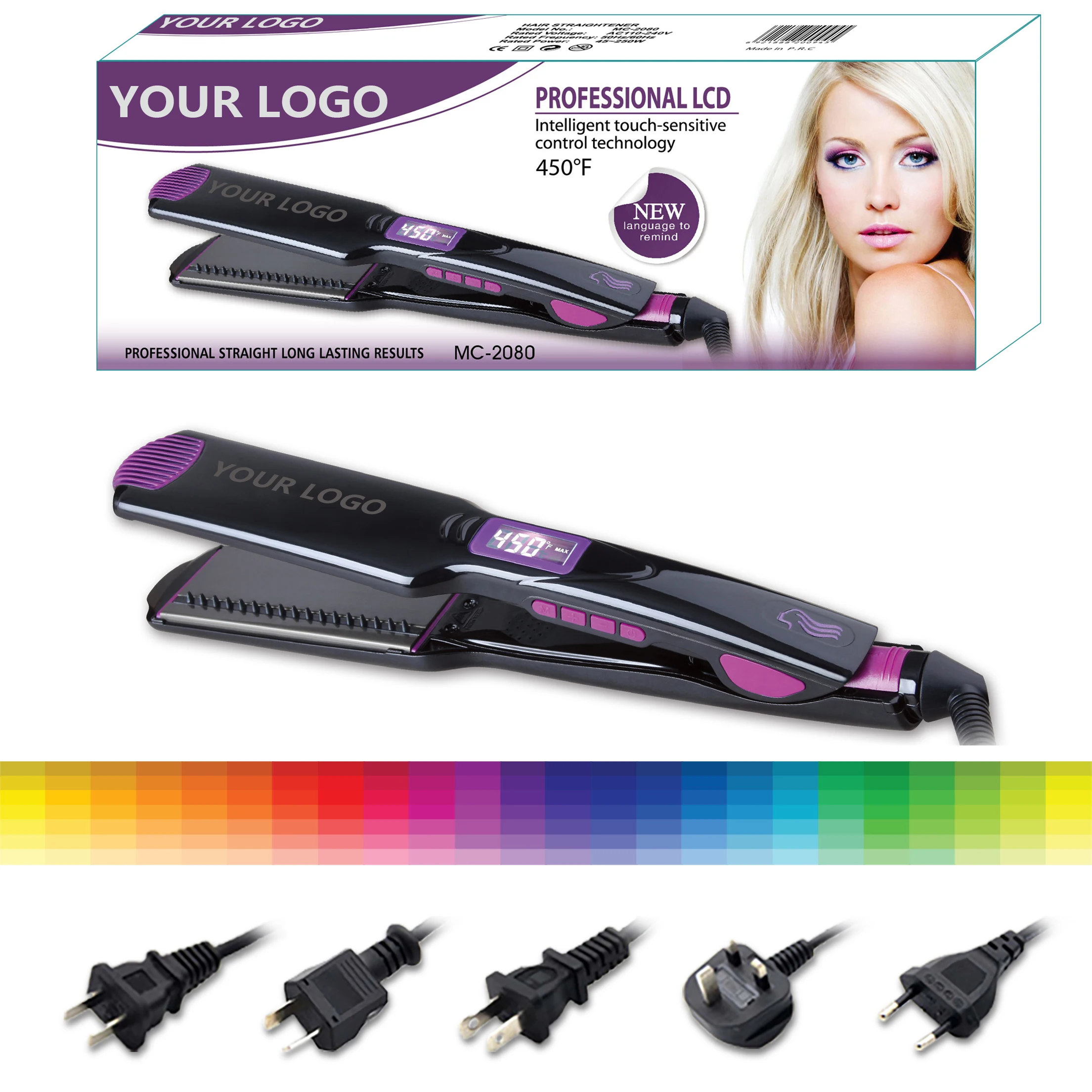 MAC Styler Titanium 450F Degree Hair Straightener Iron Wholesale Private  Label Salon Flat Iron