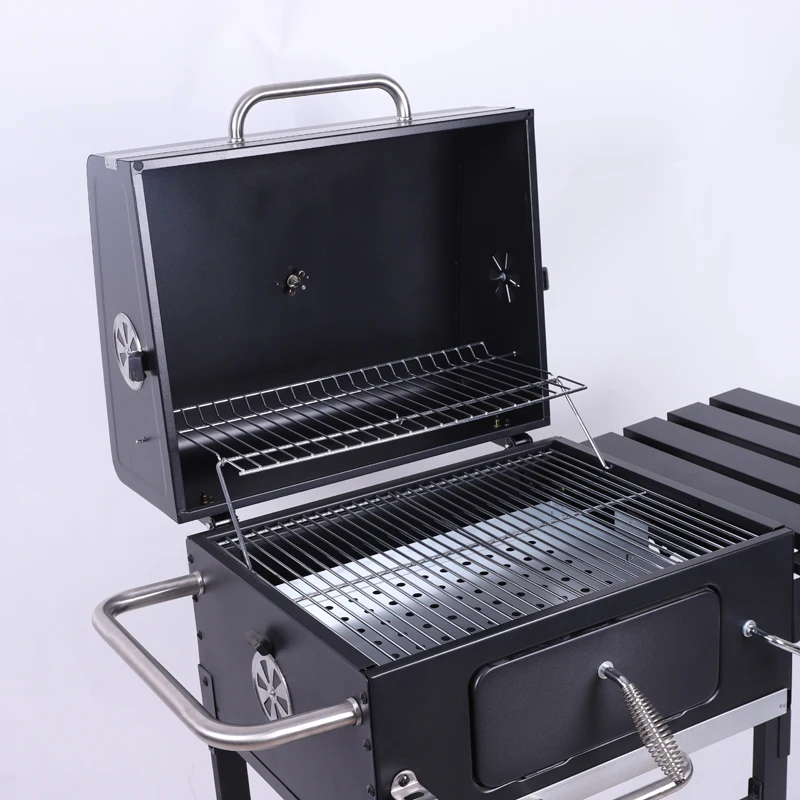 Charcoal Barbecue Outdoor Bbq Grill Smoker Black Trolley Cart Bbq Charcoal Grill factory