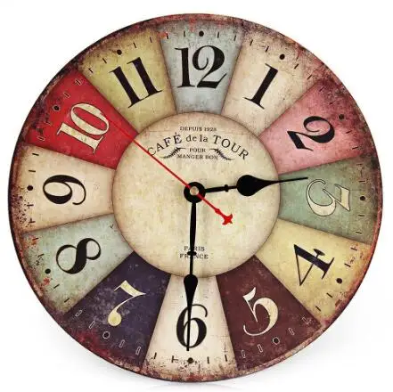 Reloj Vintage de cuarzo silencioso, reloj de pared decorativo