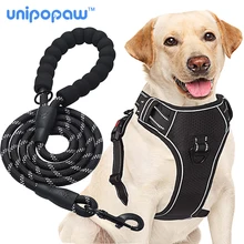 No Choke No Pull Pet Puppy Harness Leash Set Adjustable Reflective Heavy Duty Soft Padded Custom Logo Pet Dog Vest Harness