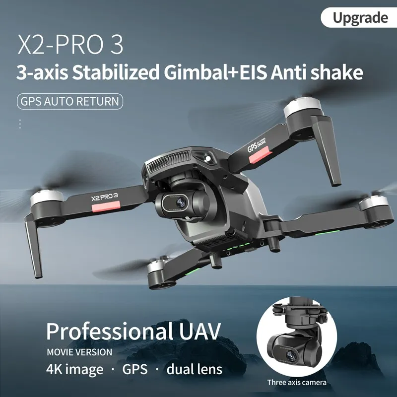 Source Newest X2-Pro3 4K Drone 3-axis Gimbal 5G Wifi FPV GPS