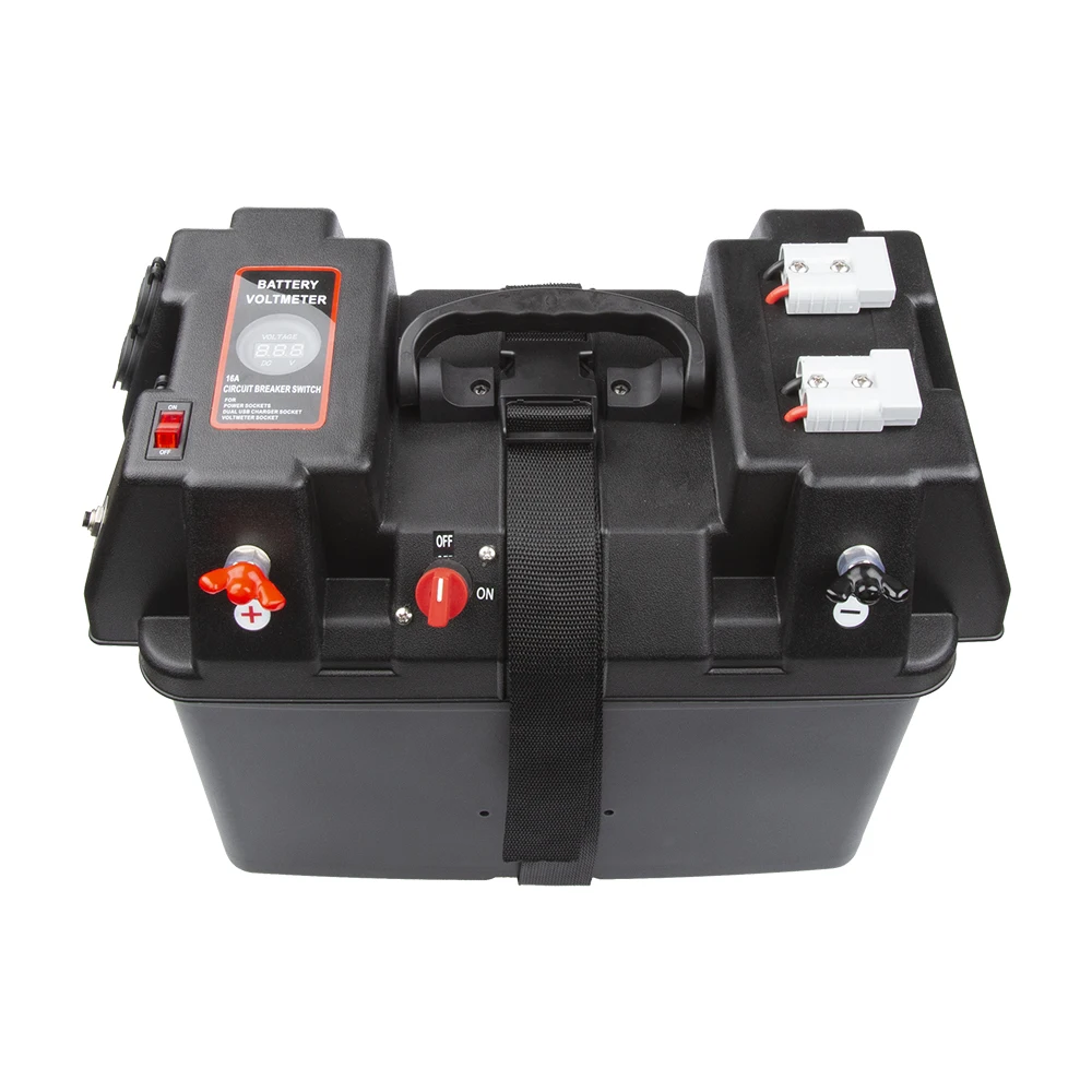 12V 24V PP Outdoor Camping Multifunction Battery Box Marine Camping