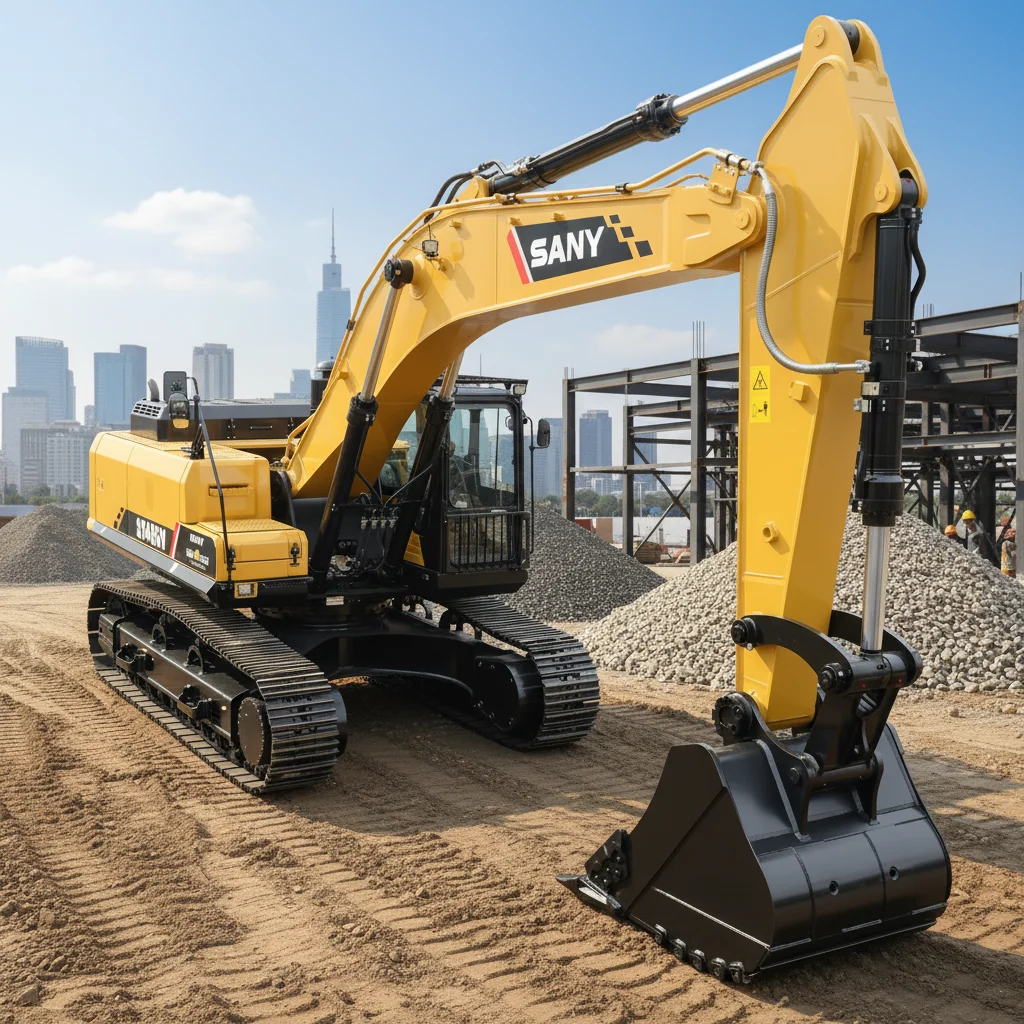 Alibaba.com: SANY SY485H Excavator, 2.2-3.1m³ bucket capacity, 1