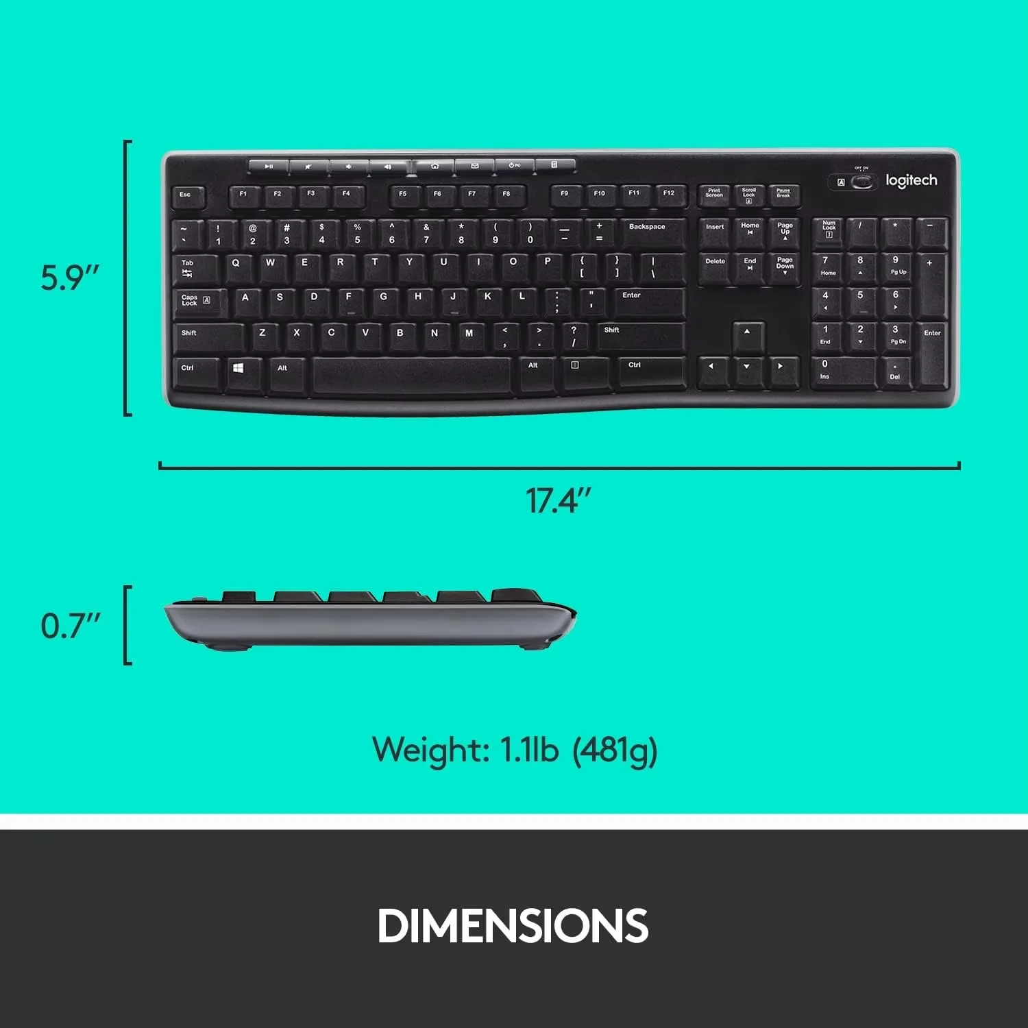 Logitech MK270 Wireless Keyboard and Mouse Set - Image 7