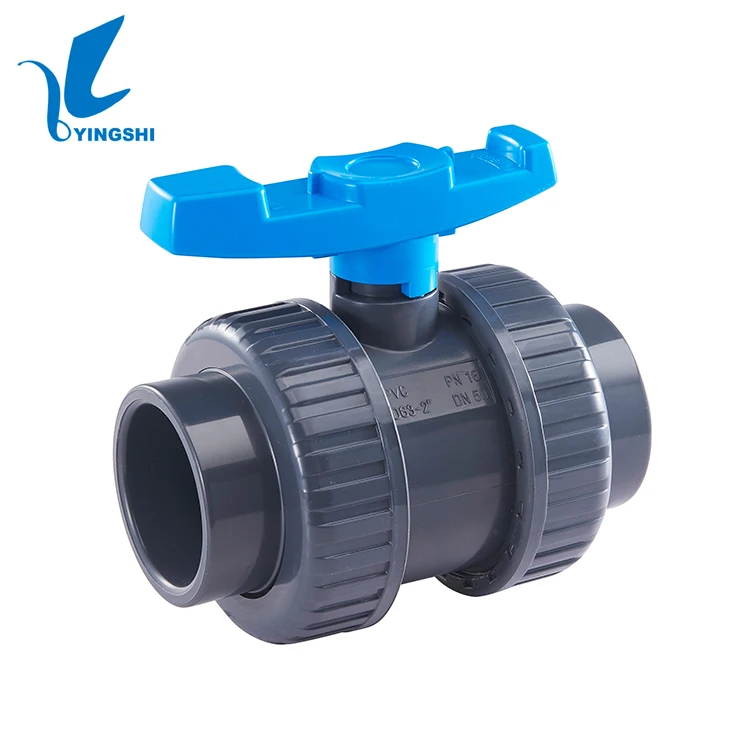 Sch80 Ansi Din Bs 50 63 Mm Pvc Double True Union Ball Valve Safety ...