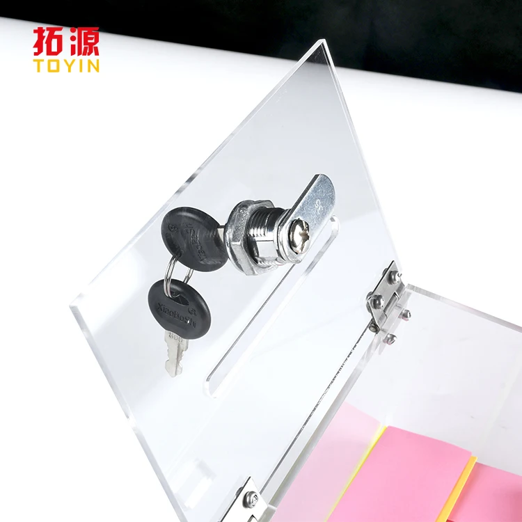 Clear Acrylic Donation Box Money Box  Ballot Box With With Lock